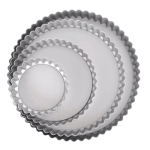Moule à Tarte Perforé 24cm Fond Amovible - Antiadhésif, Acier Carbone, Pour Quiches Et Desserts