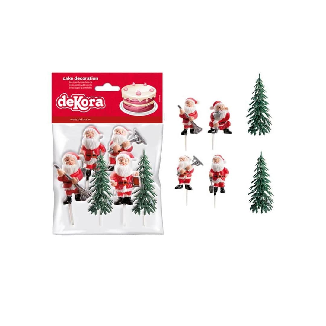 10 Toppers De Gâteau De Noël - Décorations Festives Père Noël - Pour Cupcakes, Gâteaux Et Desserts