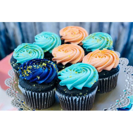 Colorant alimentaire en gel pas cher pour creme cupcakes bleu marine foncé et corail pêche