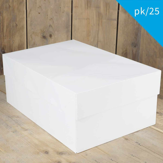 Pack de 25 boîtes à gâteaux blanches 40x30x15 cm