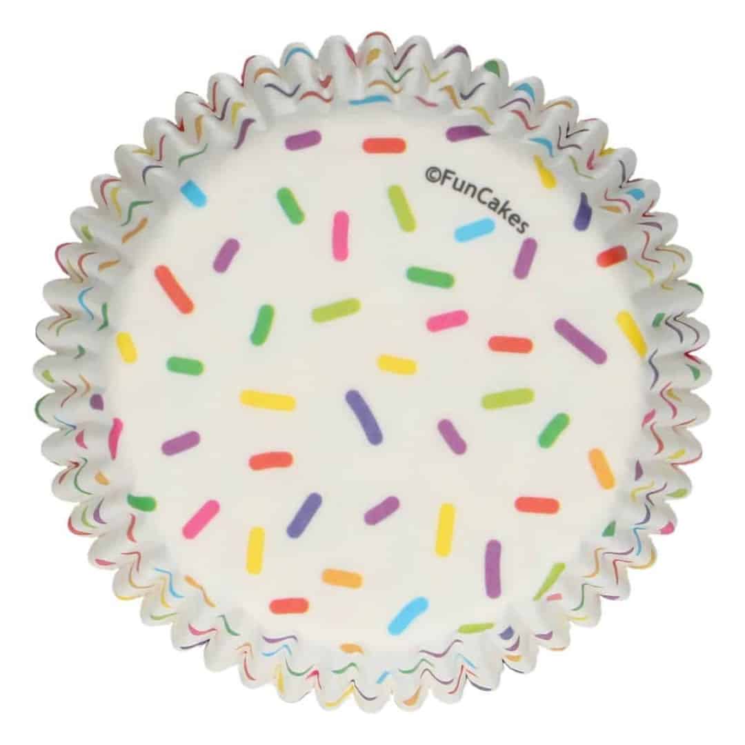 48 Caissettes à cupcakes blanches décor confettis