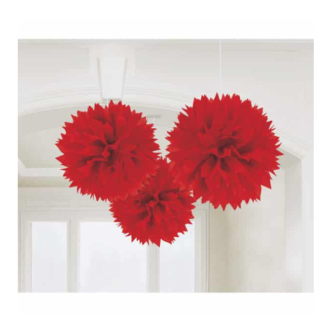 3-pompons-rouge-a-suspendre-40-cm