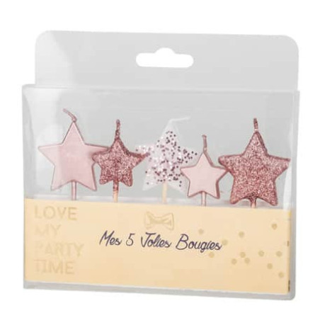 bougies-anniversaire-etoiles-rose-gold