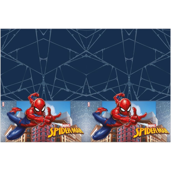 nappe d'anniversaire spiderman crime fighter rectangulaire en plastique 120 x 180 cm