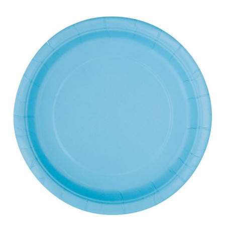 8 assiettes carton bleu clair anniversaire
