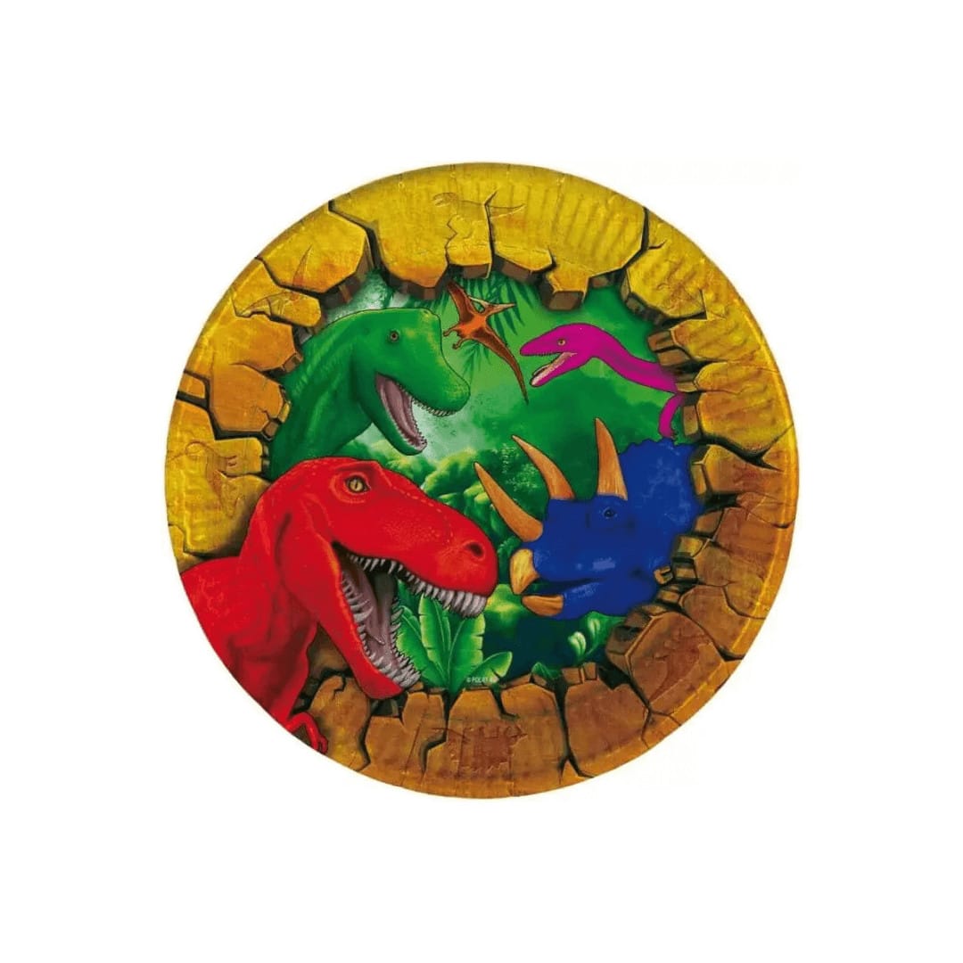 8 Assiettes anniversaire dinosaure