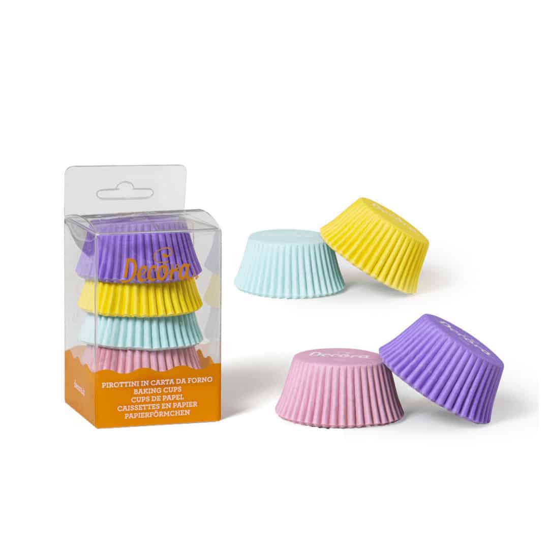 Caissettes Papier Couleur Pour Cupcakes Et Muffins - 100 Pièces, 7 Couleurs (Point D'onde Rose) - Résistantes à La Chaleur
