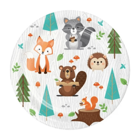 assiette à dessert animaux de la foret
