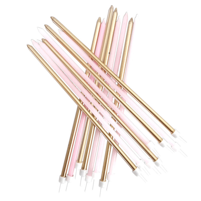 bougies-longues-dores-et-roses