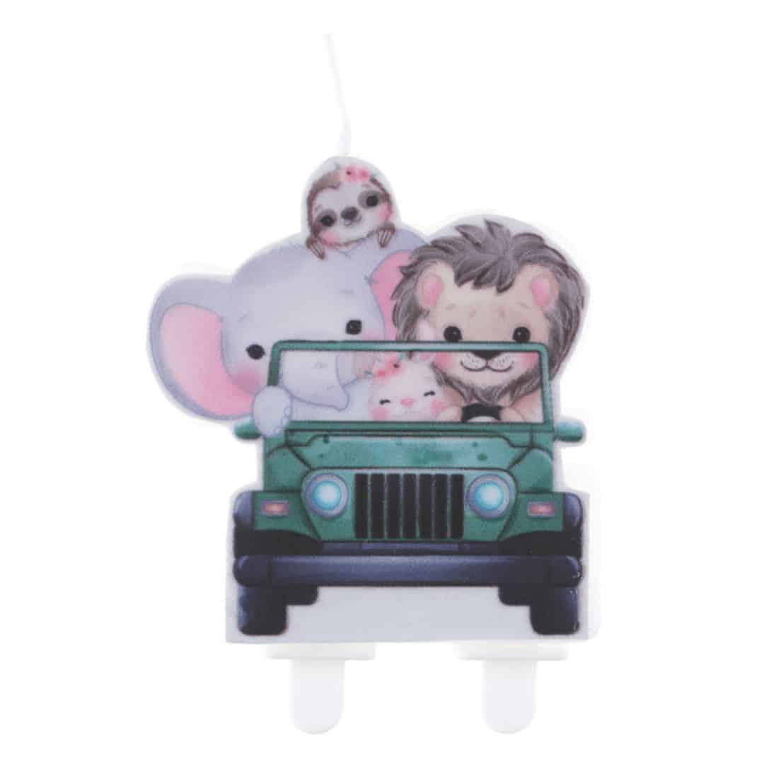 Bougie animaux safari pour anniversaire explorateur