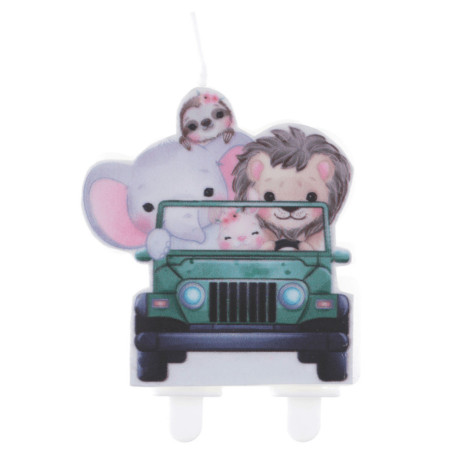 Bougie animaux safari pour anniversaire explorateur