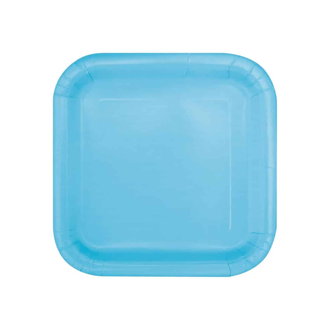 assiette carré turquoise