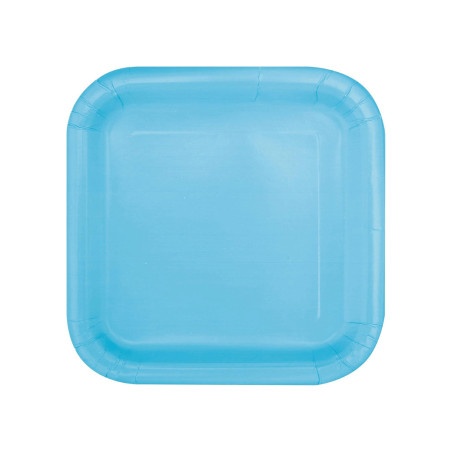 assiette carré turquoise