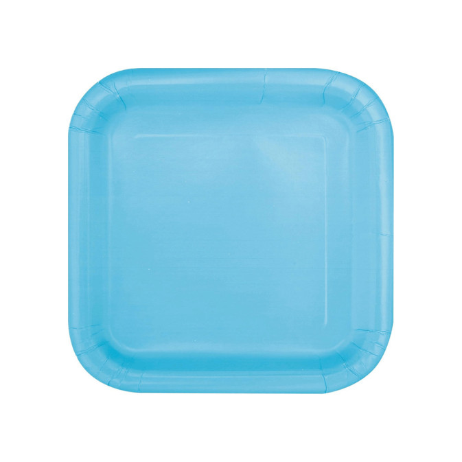 assiette carré turquoise