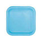 assiette carré turquoise