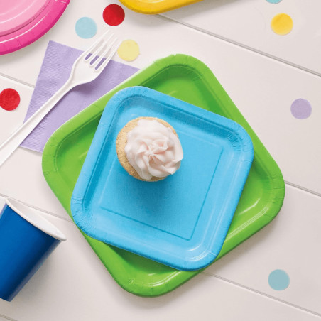 assiette a dessert turquoise