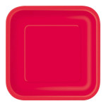 assiette carrée couleur rouge