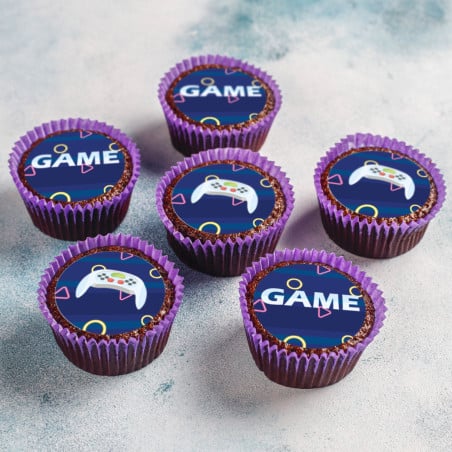 mini-disque-sucre-jeu-video-pour cupcake