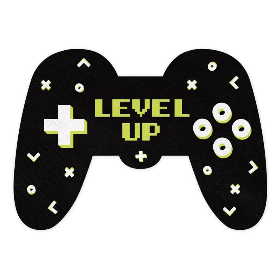 12 serviettes manettes jeu pour déco anniversaire gamer