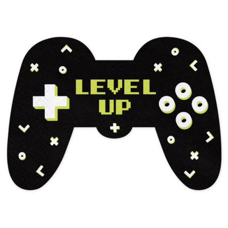 12 serviettes manettes jeu pour déco anniversaire gamer