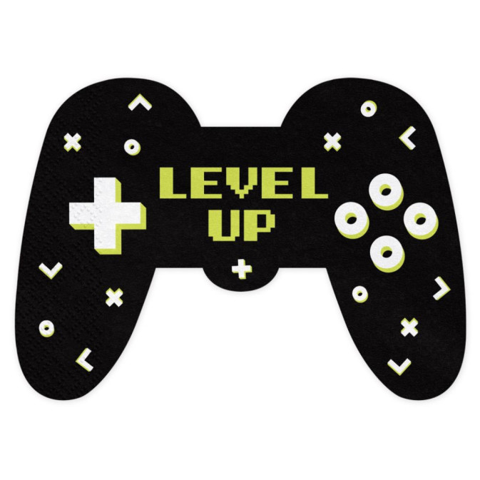 12 serviettes manettes jeu pour déco anniversaire gamer