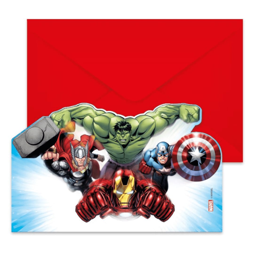 6 cartons anniversaire avengers