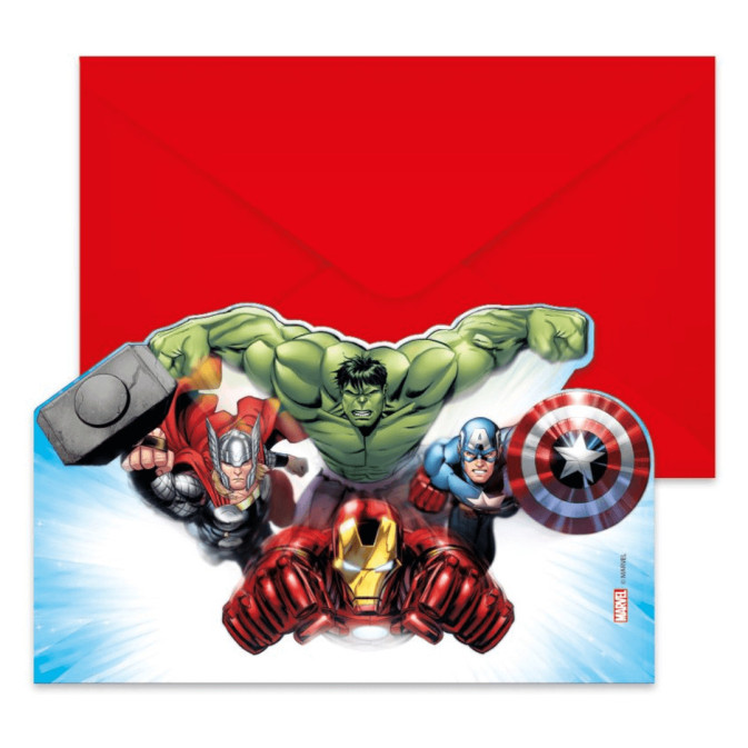 6 cartons anniversaire avengers