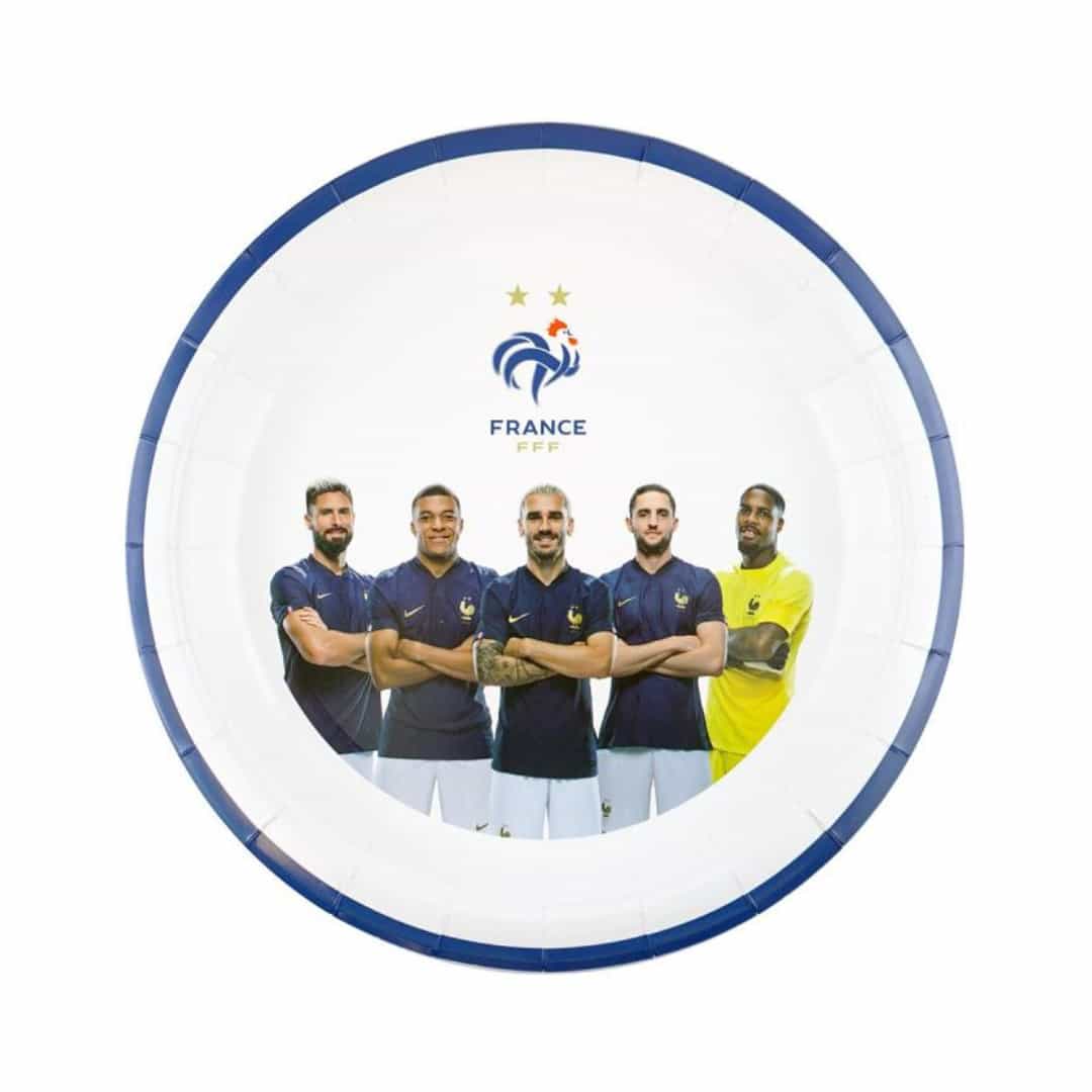 6 assiettes jetables fff pour anniversaire football