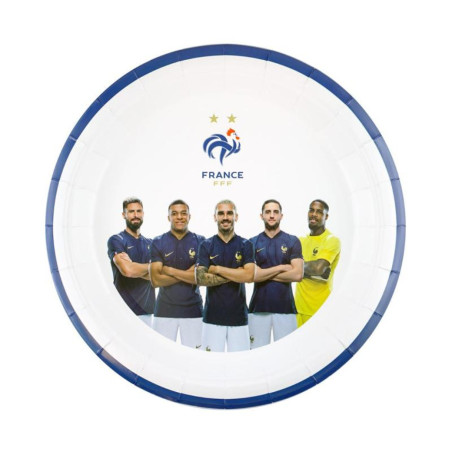 6 assiettes jetables fff pour anniversaire football