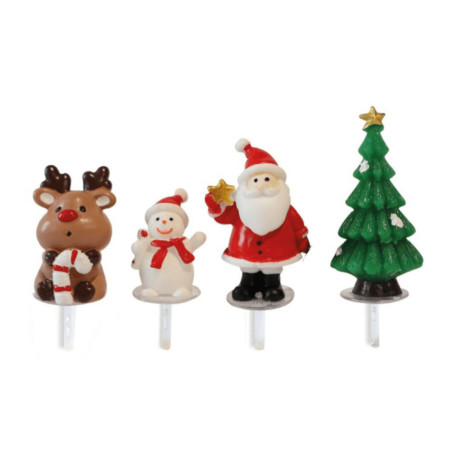 4 figurines deocration buche noel