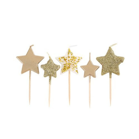 bougies-anniversaire-etoiles-or