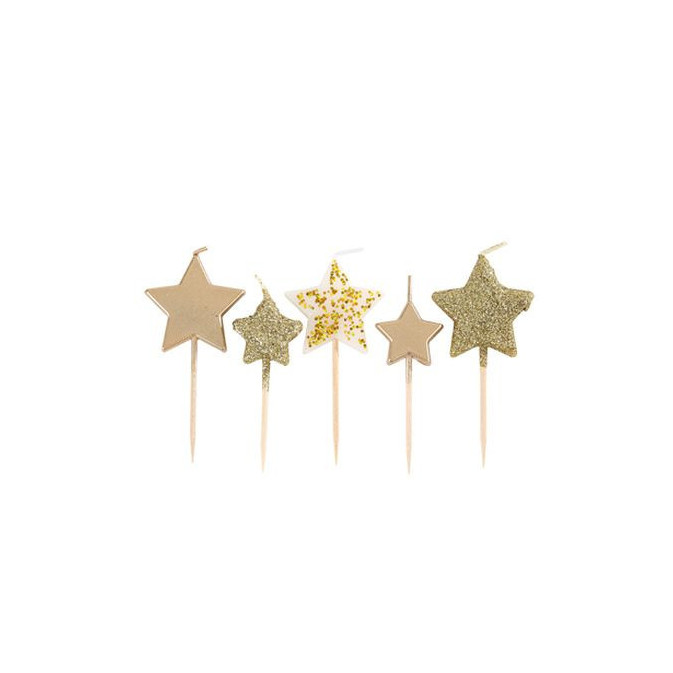 bougies-anniversaire-etoiles-or