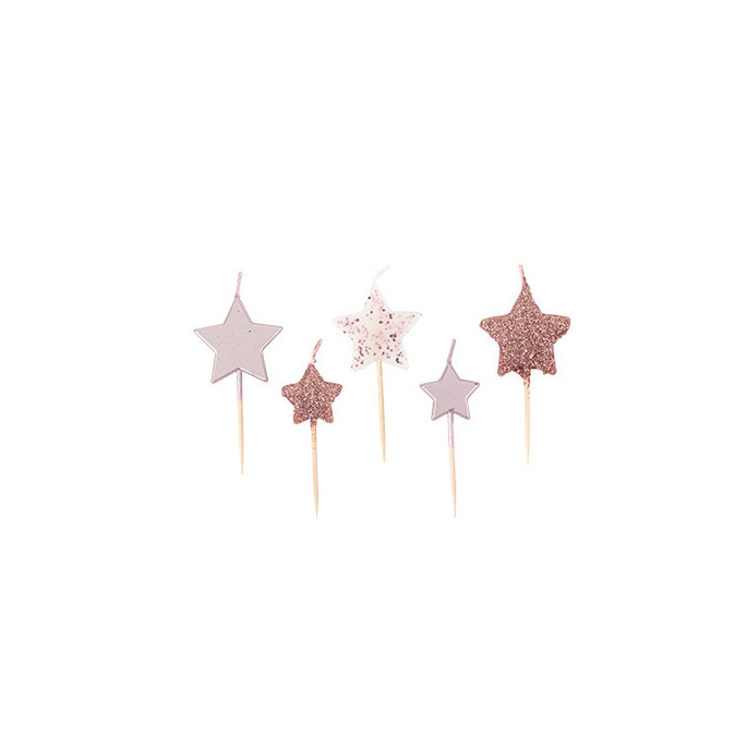 bougies-anniversaire-etoiles-rose