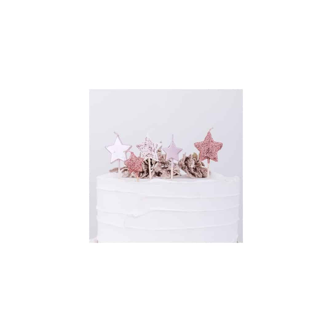 Bougies D'anniversaire En Spirale Unique Party - Lot De 24, Rose, Blanc Et Or, Hauteur 6 Cm - 11