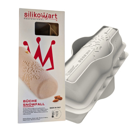 packaging et moule a buche snowfall silikomart