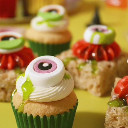 cupcake décoré avec le kit pme slime