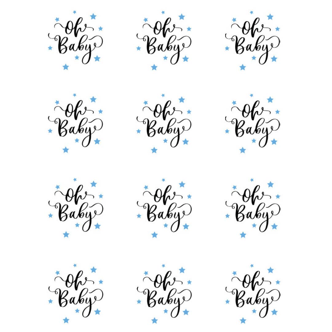 12 disques en sucre Oh baby bleu
