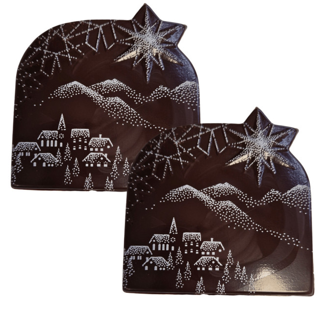 deux embouts de buche village chocolat noir