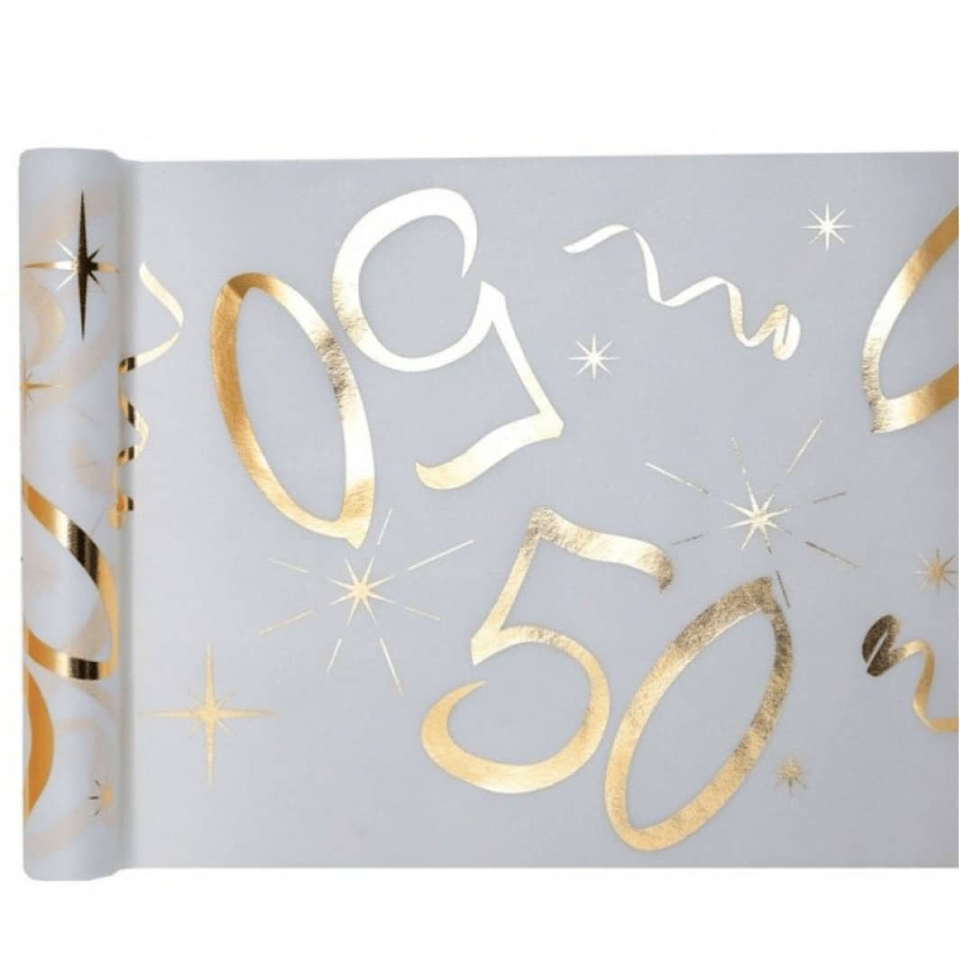 chemin de table 50 ans doré