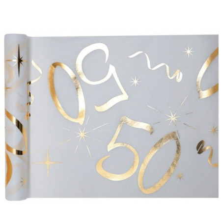 chemin de table 50 ans doré