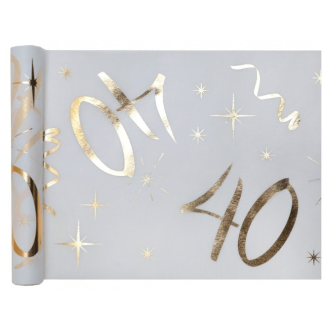 chemin de table 40ans doré