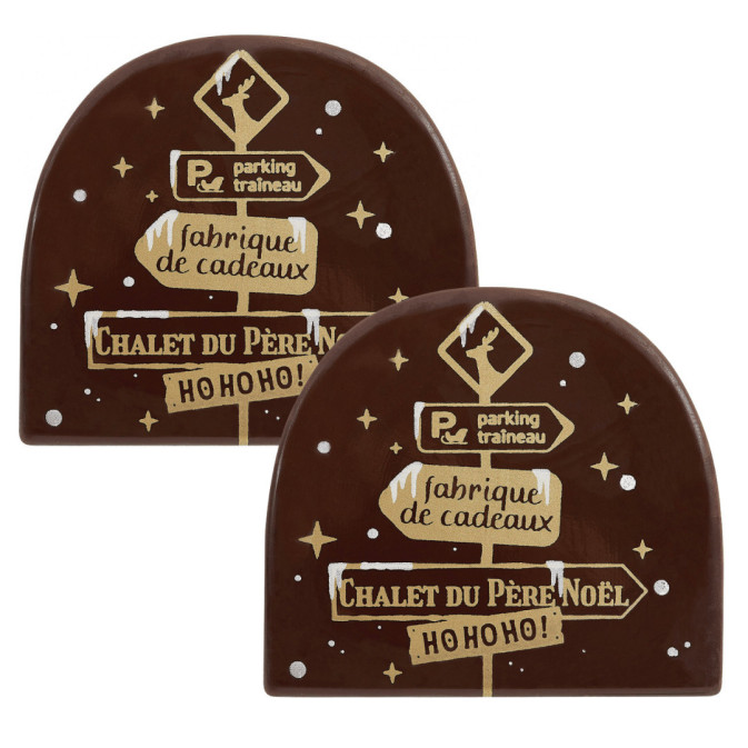 deux Embouts de bûche panneau de noël