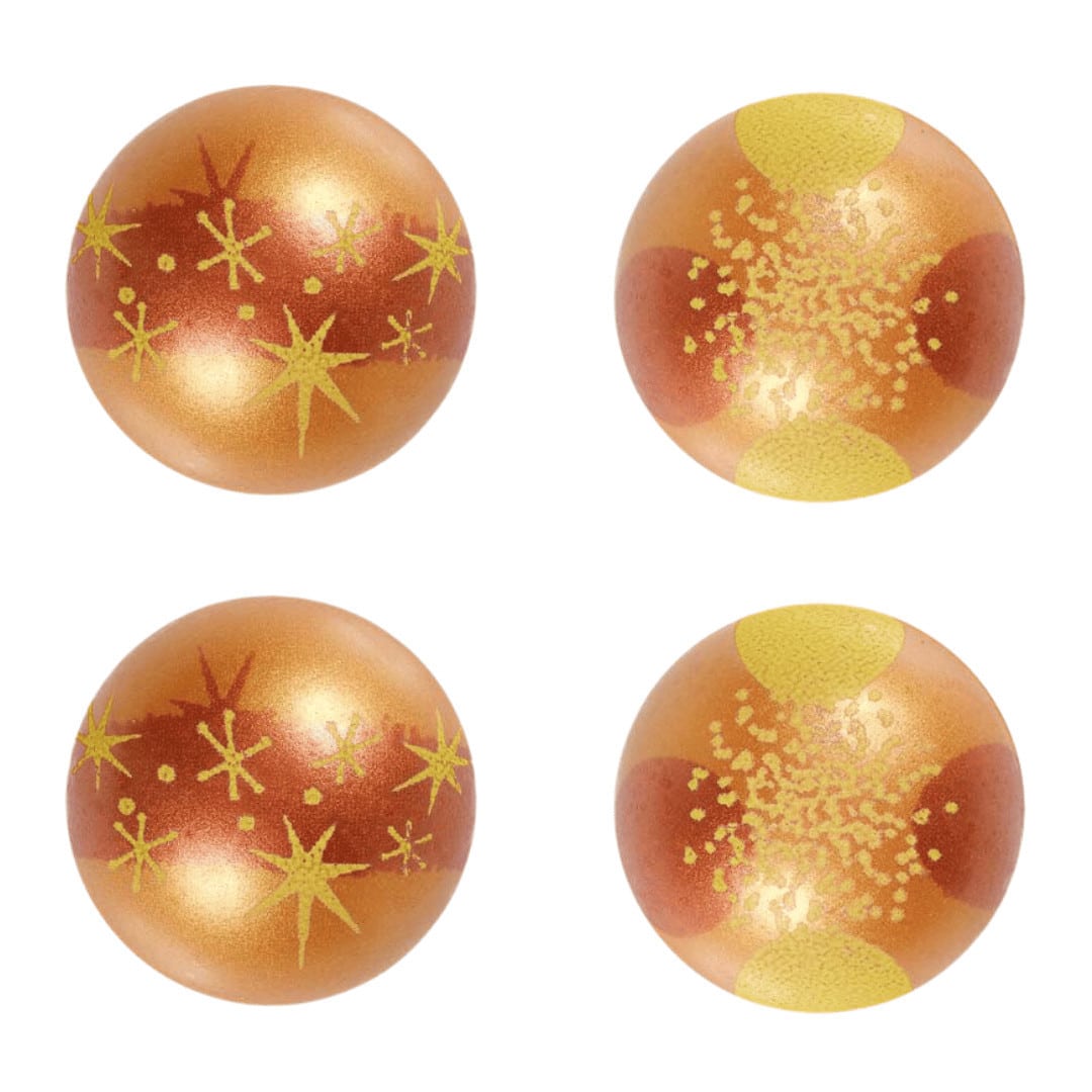 Boule en chocolat cuivrées au chocolat blanc
