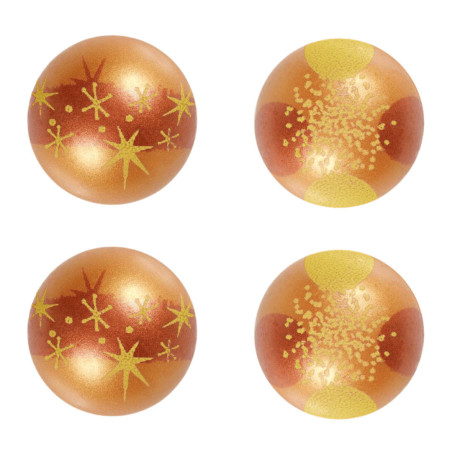 Boule en chocolat cuivrées au chocolat blanc