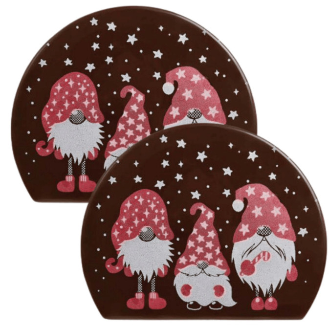 deux Embout de bûche nain de noël