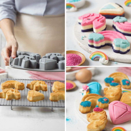 gateaux réalisés avec le moule silicone licorne