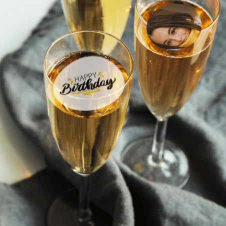 Disques personnalisables 3cm dans champagne