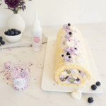 buche decorée avec Mix myrtille happy sprinkles