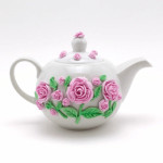 modelage rose sur théière