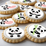 12 mini disques en sucre panda sur sablés